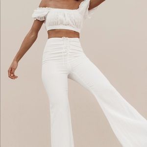 Princess polly white flowy sundown pants